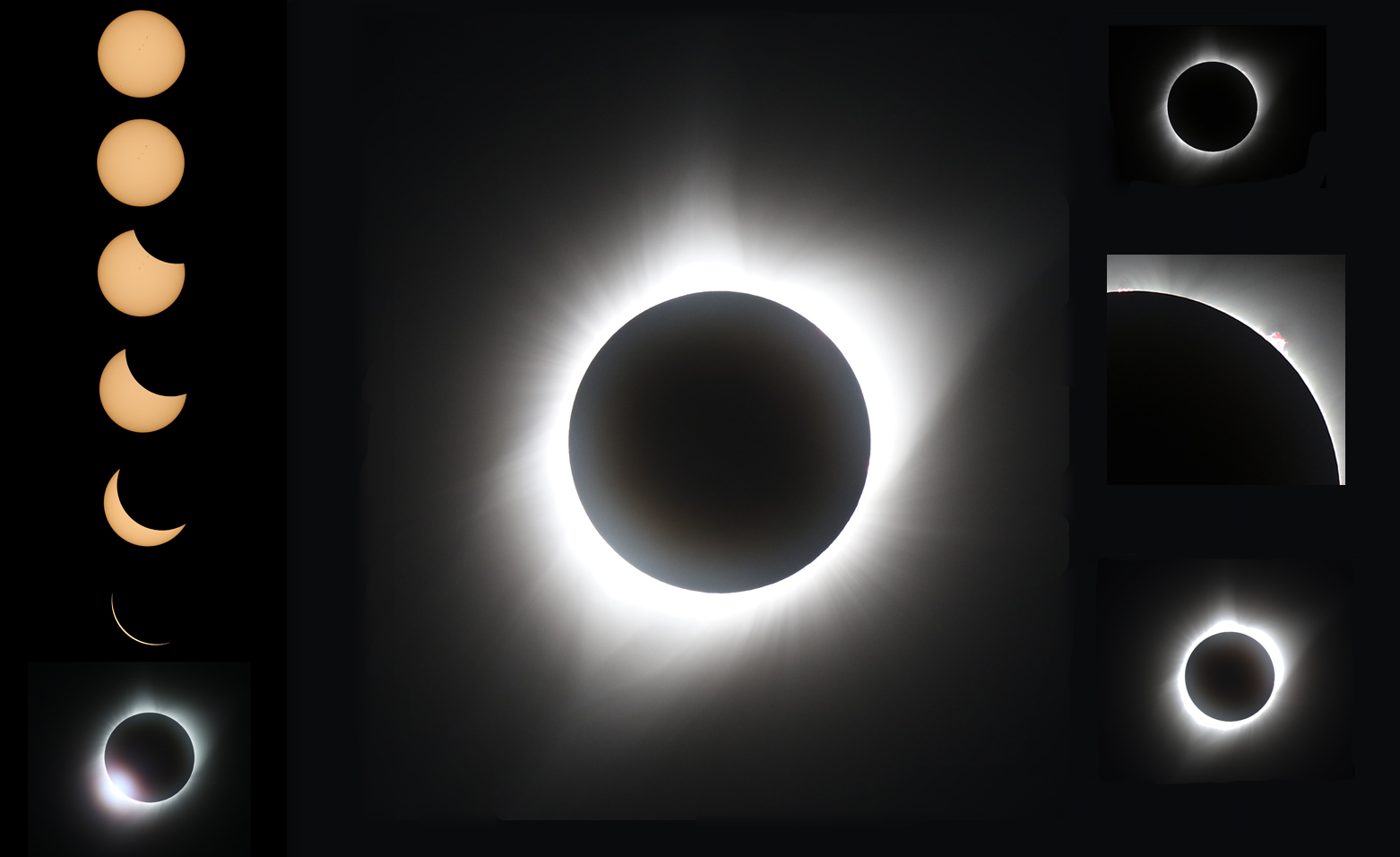 Collage of eclipse photos